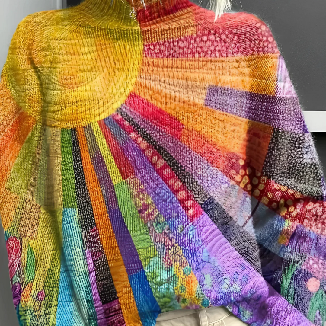 Ada | Colourful and Vibrant Turtleneck Sweater