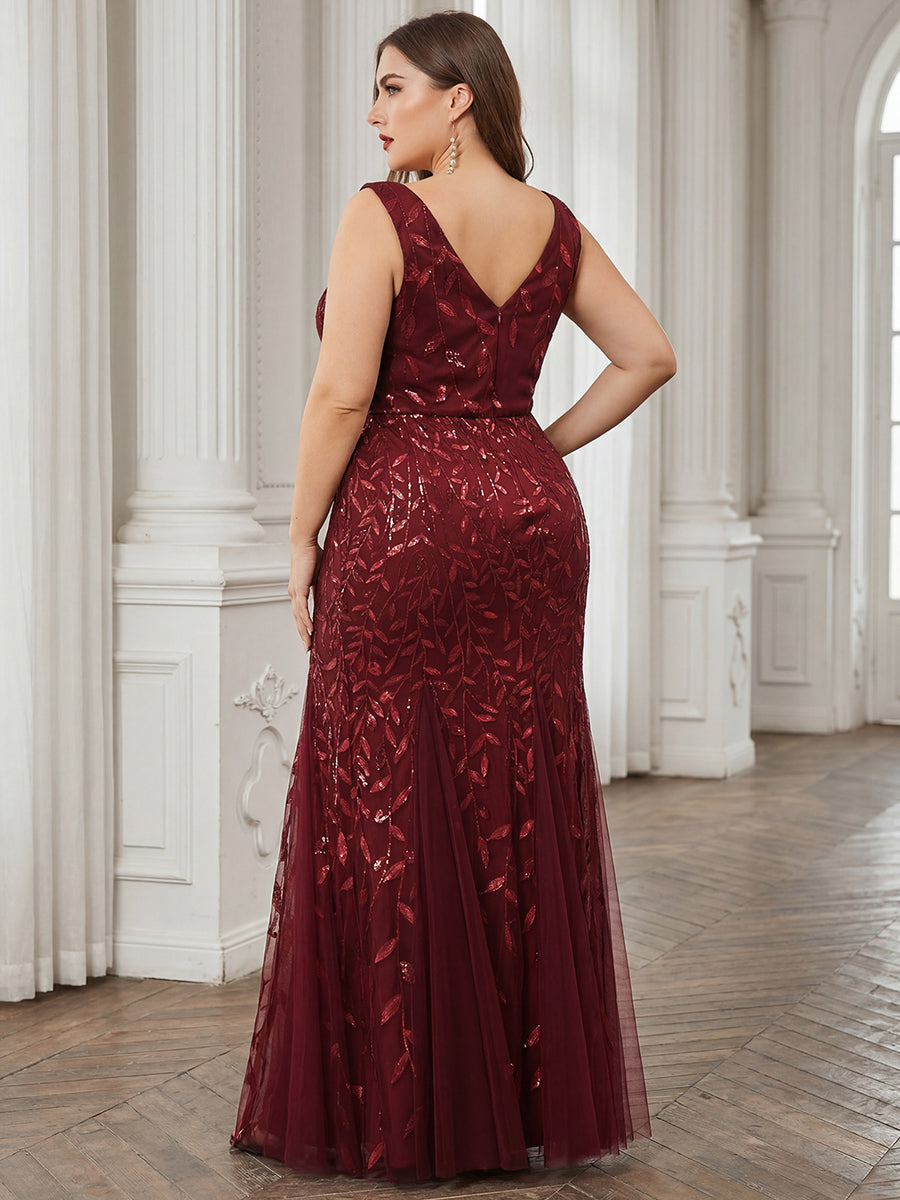ever ORIEL|Women's Double V-Neck Fishtail Sequin Evening Dress