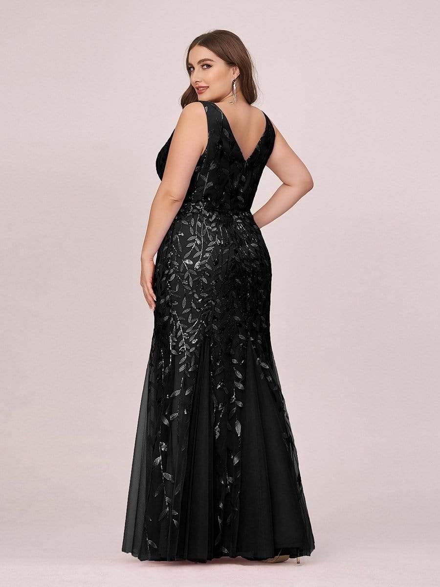 ever ORIEL|Women's Double V-Neck Fishtail Sequin Evening Dress