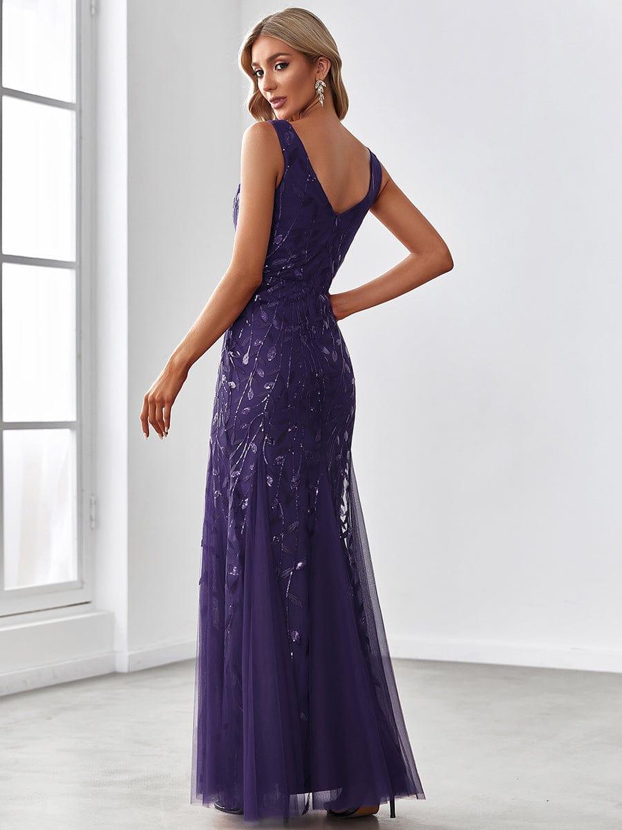 ever ORIEL|Women's Double V-Neck Fishtail Sequin Evening Dress
