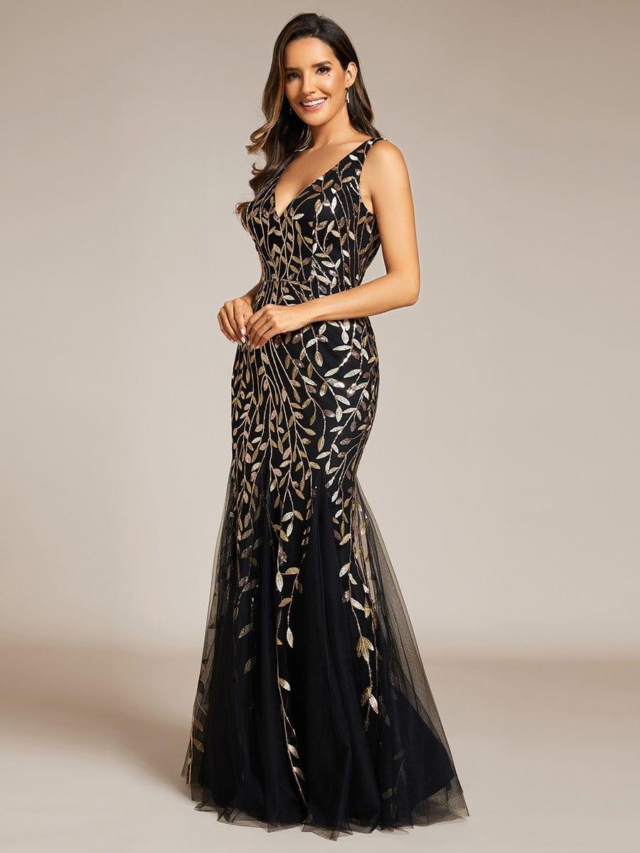 ever ORIEL|Women's Double V-Neck Fishtail Sequin Evening Dress