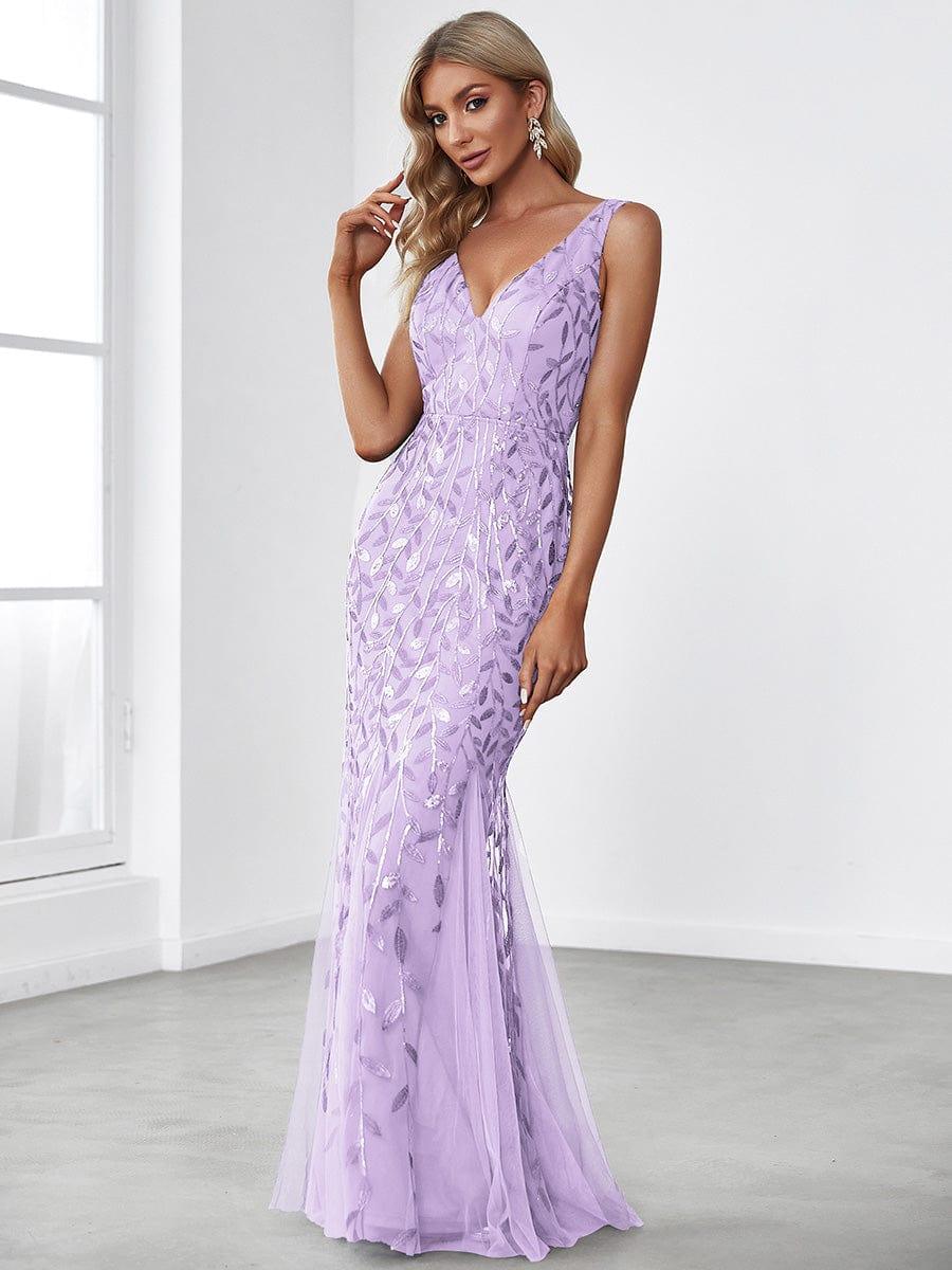 ever ORIEL|Women's Double V-Neck Fishtail Sequin Evening Dress