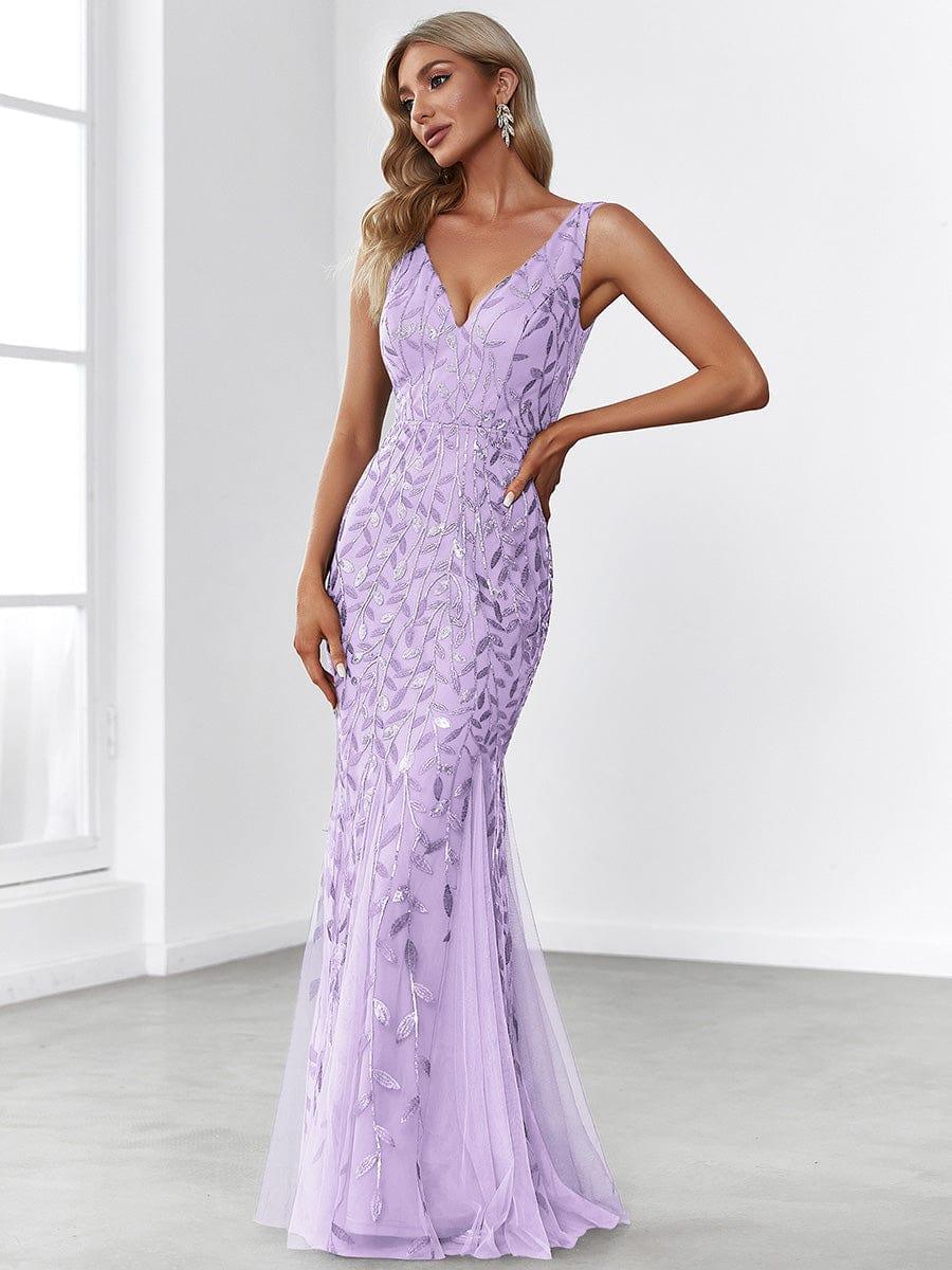 ever ORIEL|Women's Double V-Neck Fishtail Sequin Evening Dress