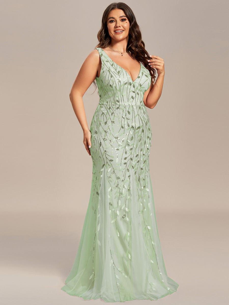 ever ORIEL|Women's Double V-Neck Fishtail Sequin Evening Dress