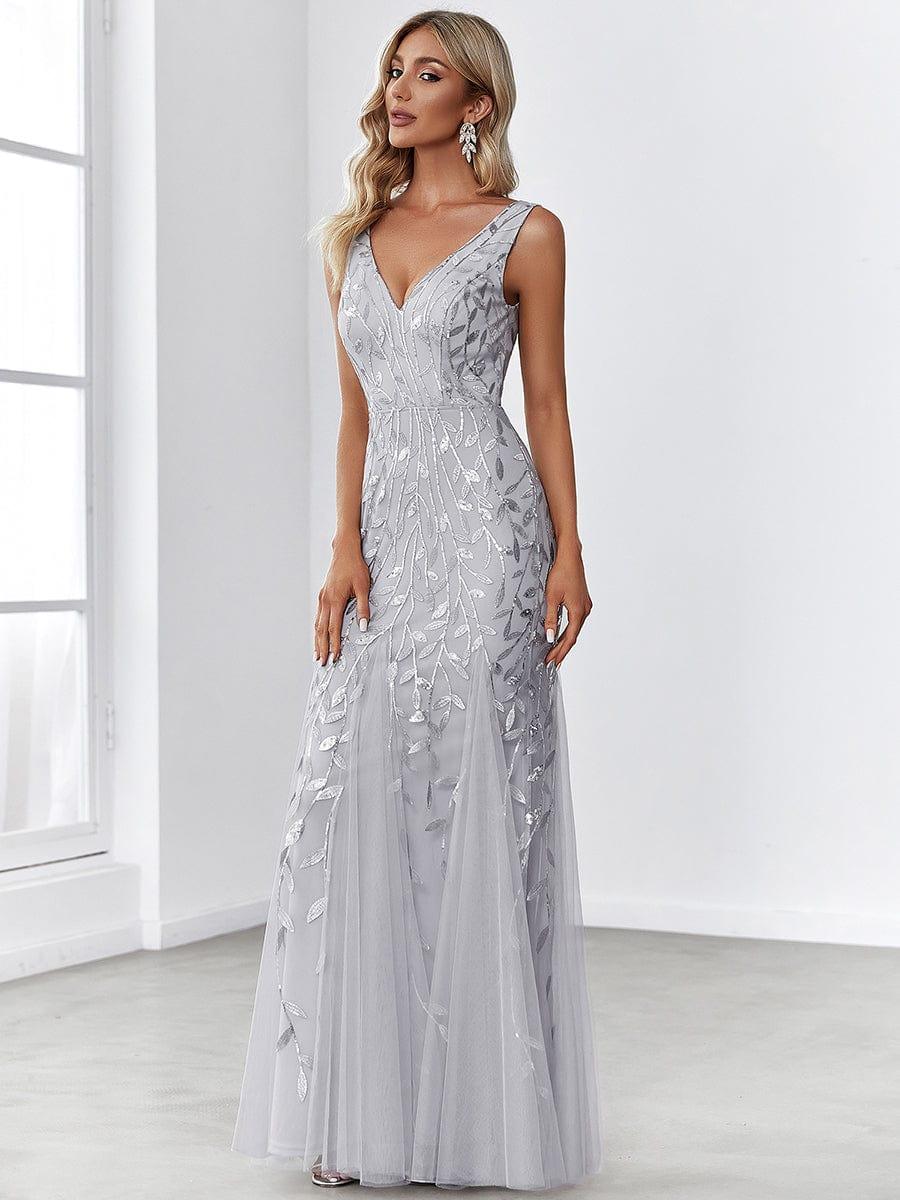 ever ORIEL|Women's Double V-Neck Fishtail Sequin Evening Dress