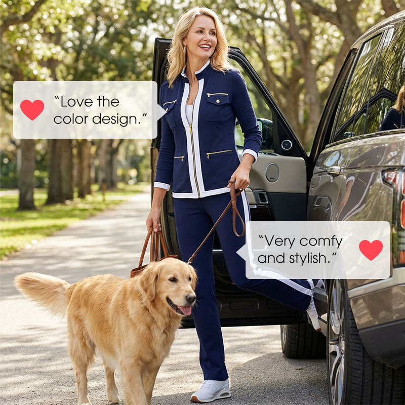 Dana | Women's 2-Piece Color-Block Tracksuit Set