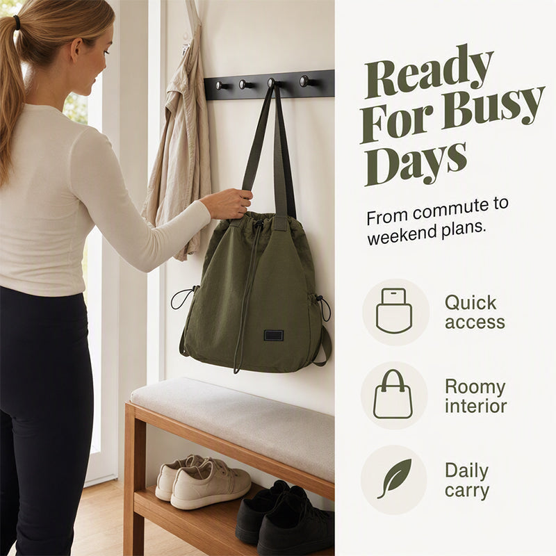 Danielle | Women's Large Capacity Drawstring Tote Backpack