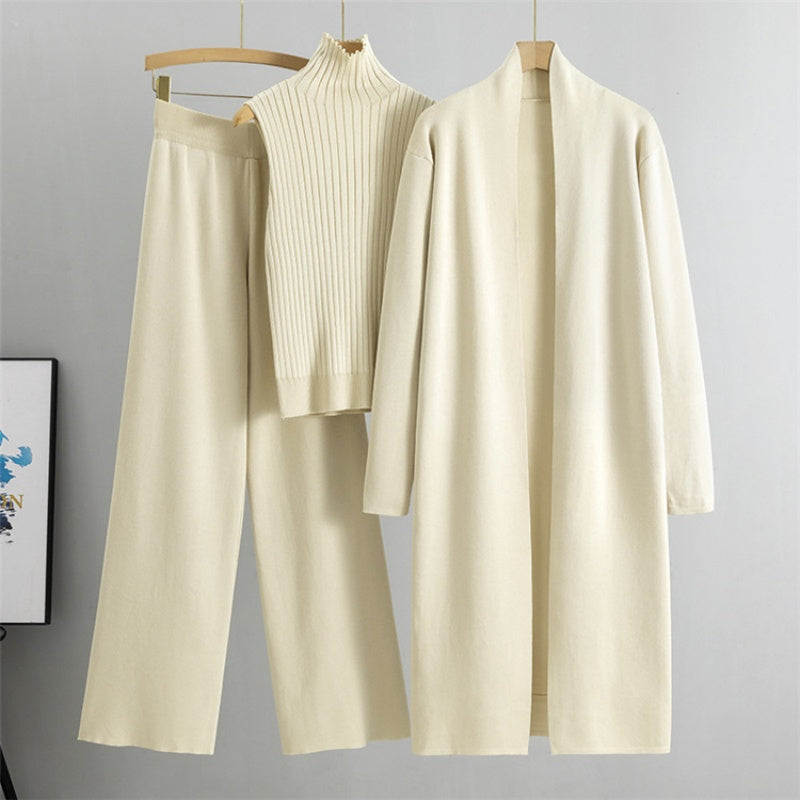 Suze | 3-Piece Set - Autumn Sleeveless Vest & Cardigan & Trousers
