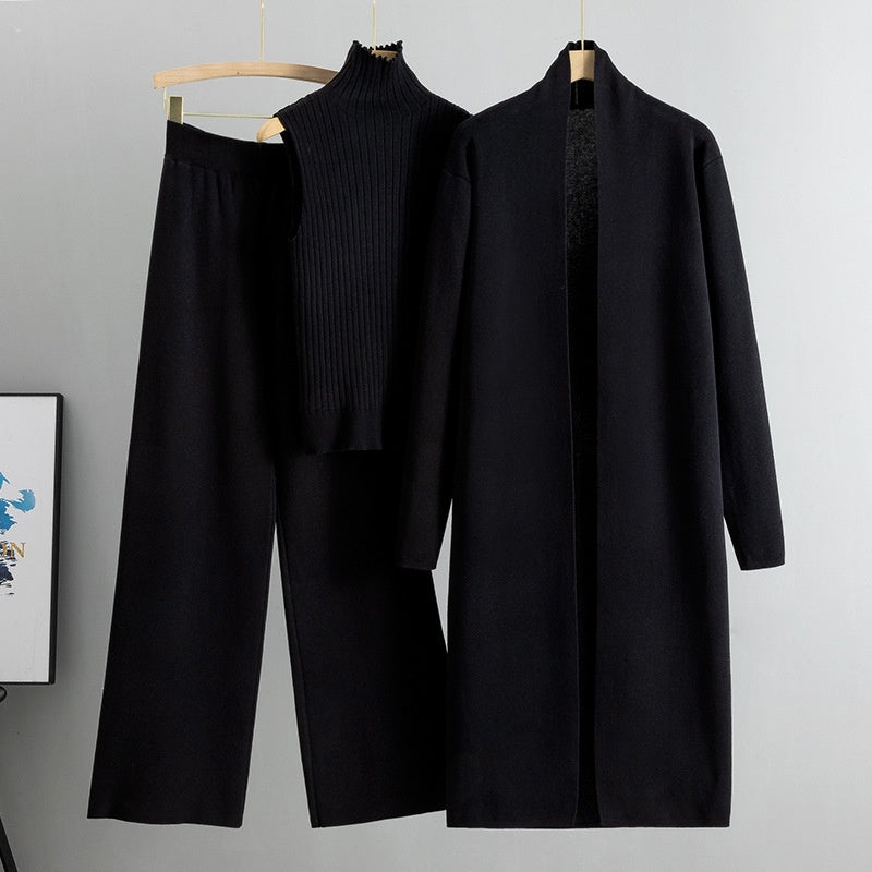 Suze | 3-Piece Set - Autumn Sleeveless Vest & Cardigan & Trousers