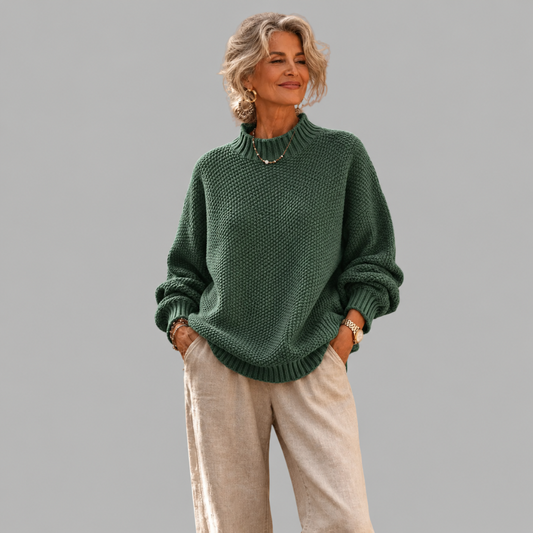 Colette™ Relaxed Mock Neck Knit Sweater