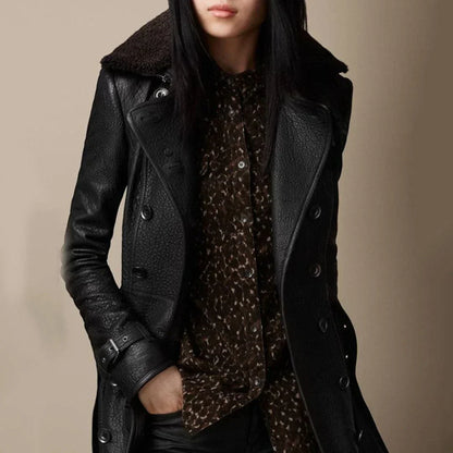 Lena™ | Classic Leather Coat