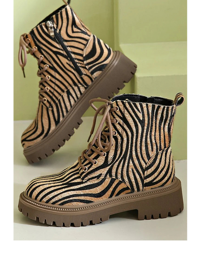 Sloane™ | Zebra Lace-Up Boots