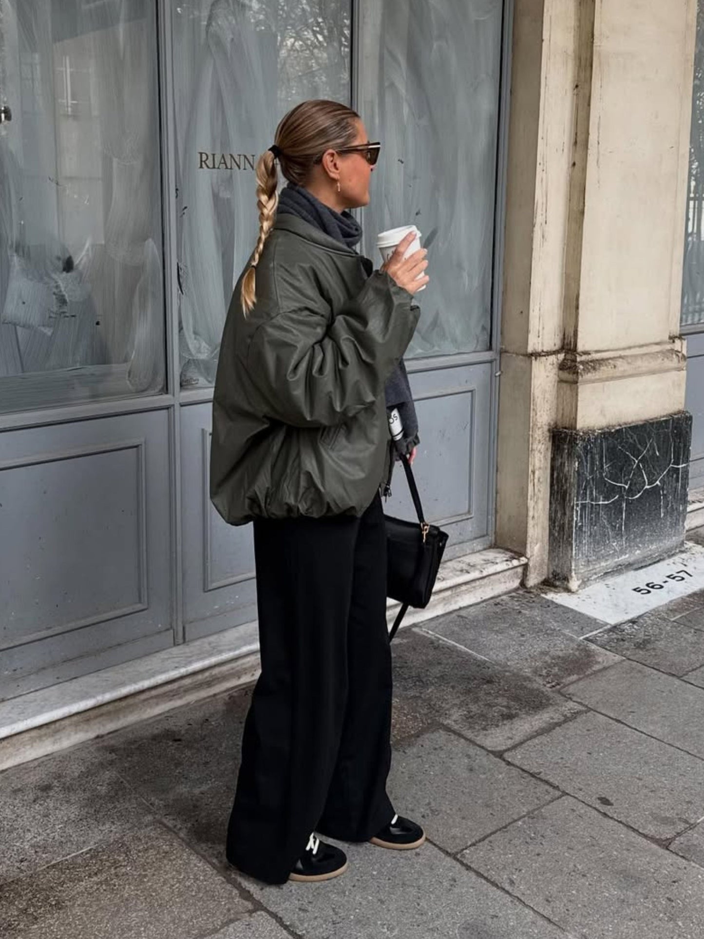 Oversized Bomber Oil Khaki