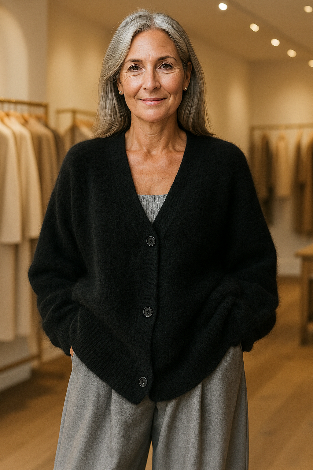 Vegan Knit Long Sleeve Cardigan