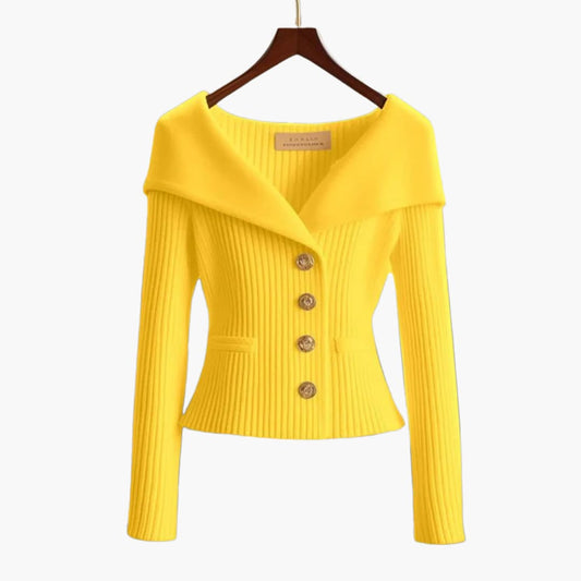 Kenny – Ribbed Button-Up Cardigan