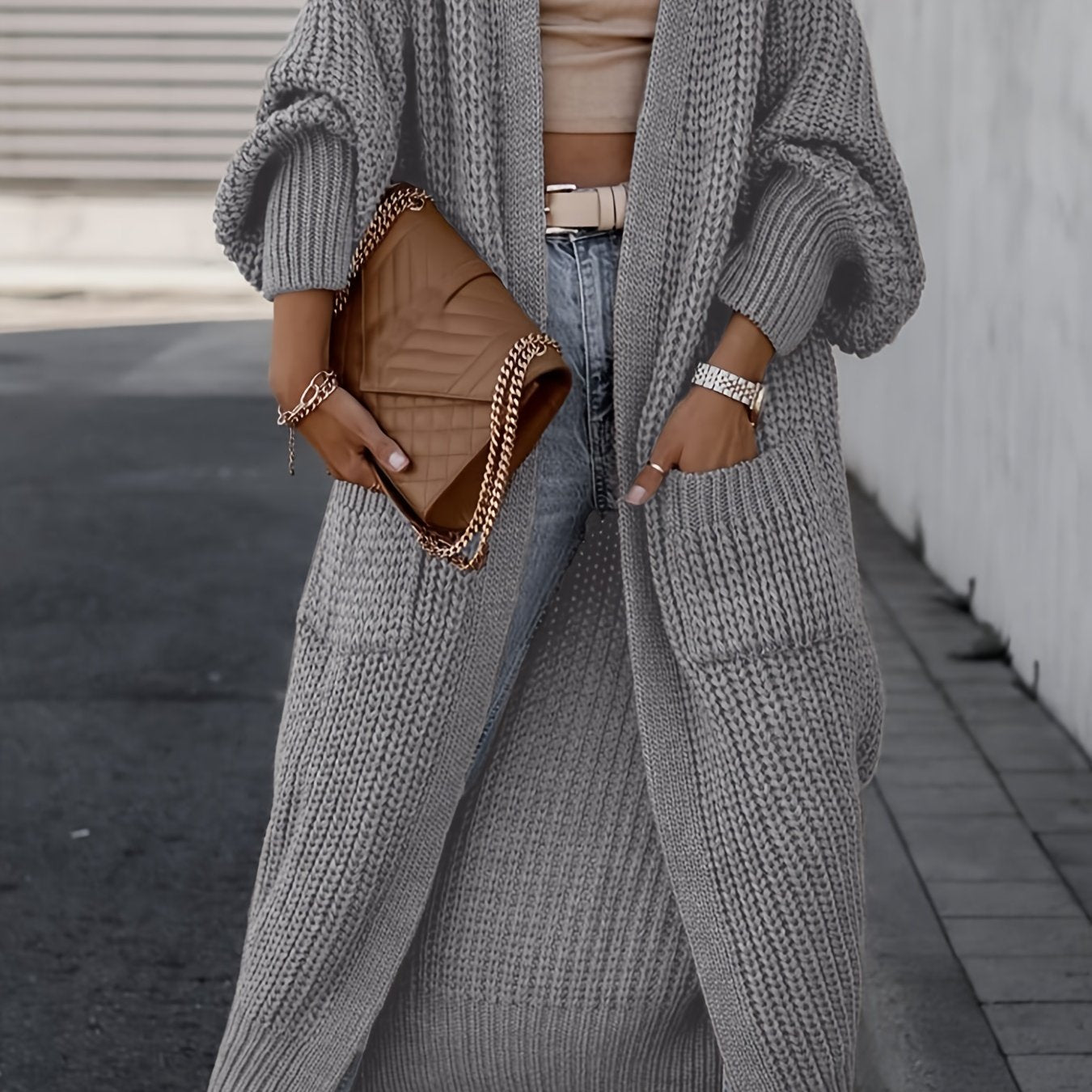 Layla™ -  Elegant Deep V-Neck Long Sleeve Cardigan