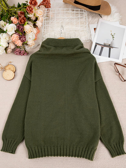 Zelina - Long Sleeve Sweater With Pocket