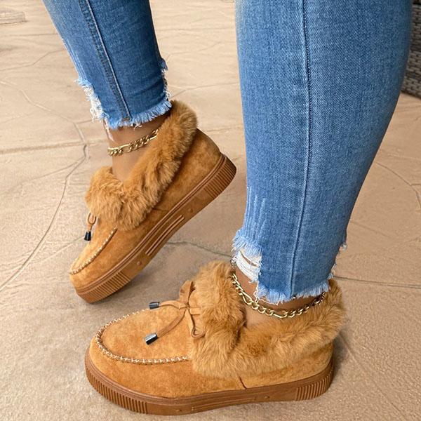 TESIE™ - Comfy Platform Suede Slip-On Winter Slippers