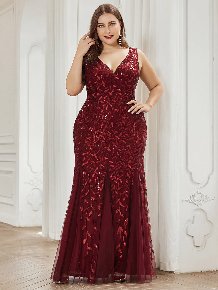 ever ORIEL|Women's Double V-Neck Fishtail Sequin Evening Dress