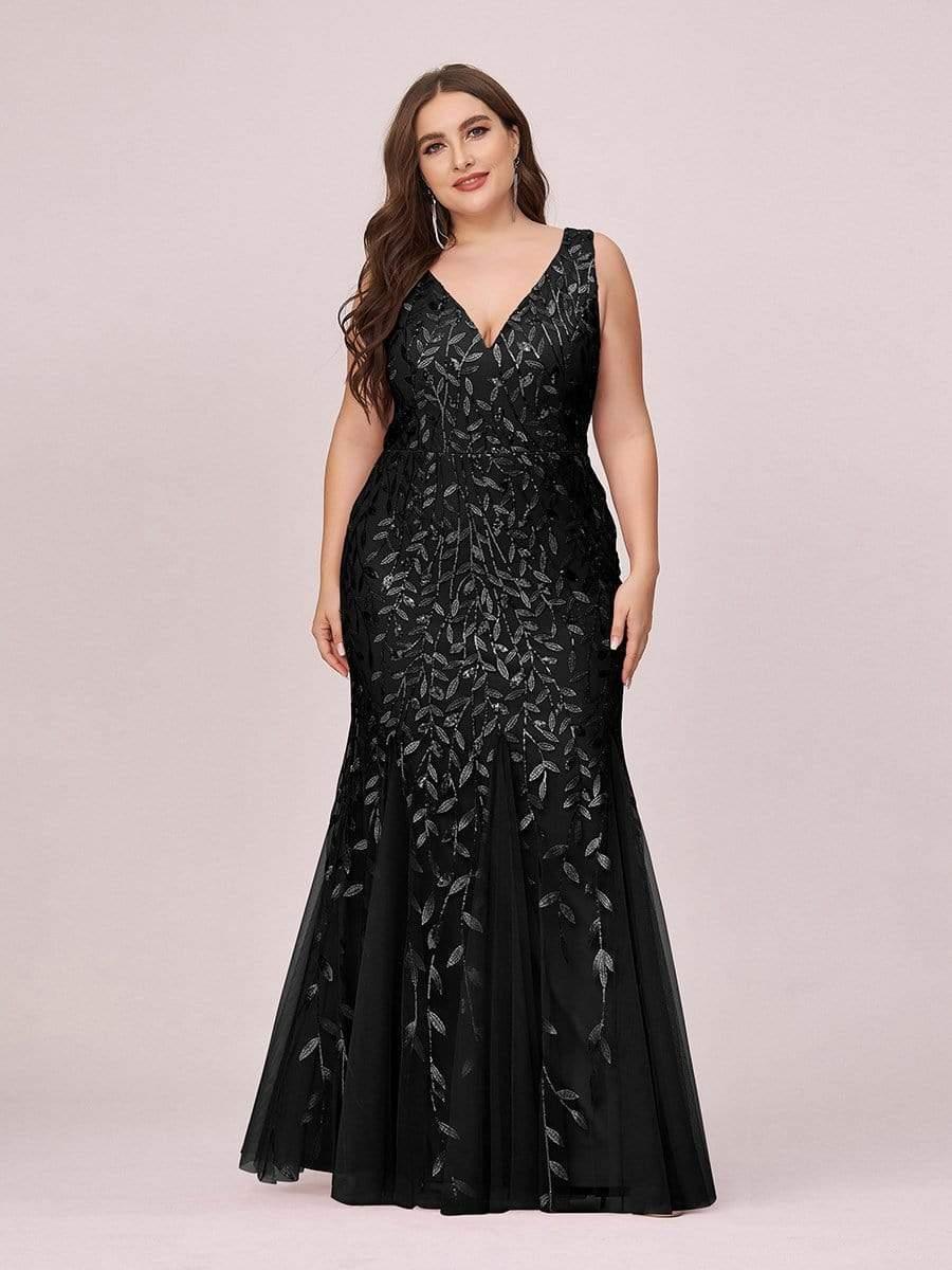 ever ORIEL|Women's Double V-Neck Fishtail Sequin Evening Dress