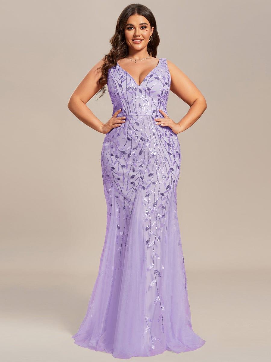 ever ORIEL|Women's Double V-Neck Fishtail Sequin Evening Dress