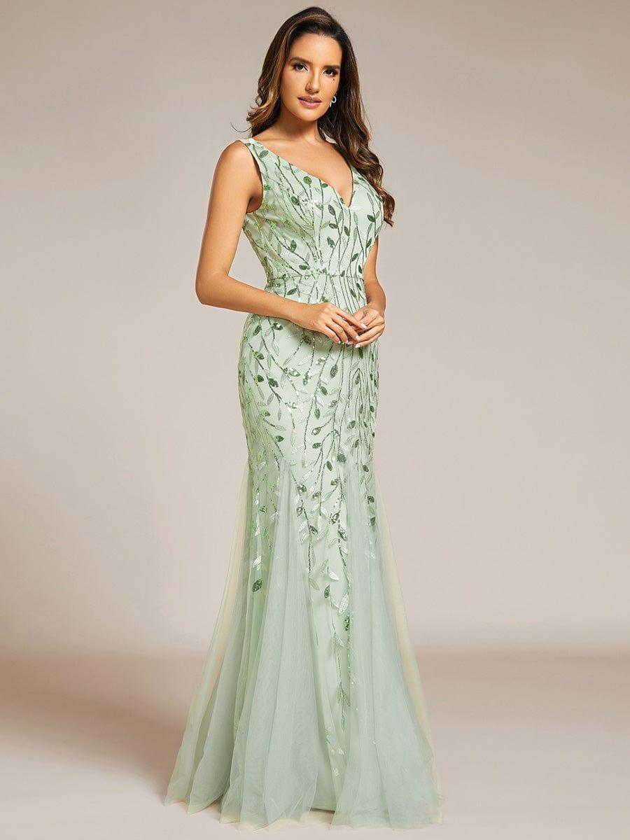 ever ORIEL|Women's Double V-Neck Fishtail Sequin Evening Dress