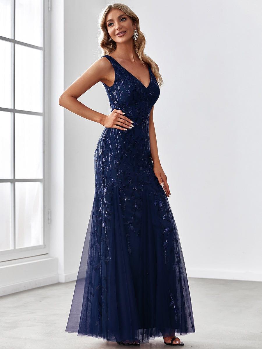 ever ORIEL|Women's Double V-Neck Fishtail Sequin Evening Dress