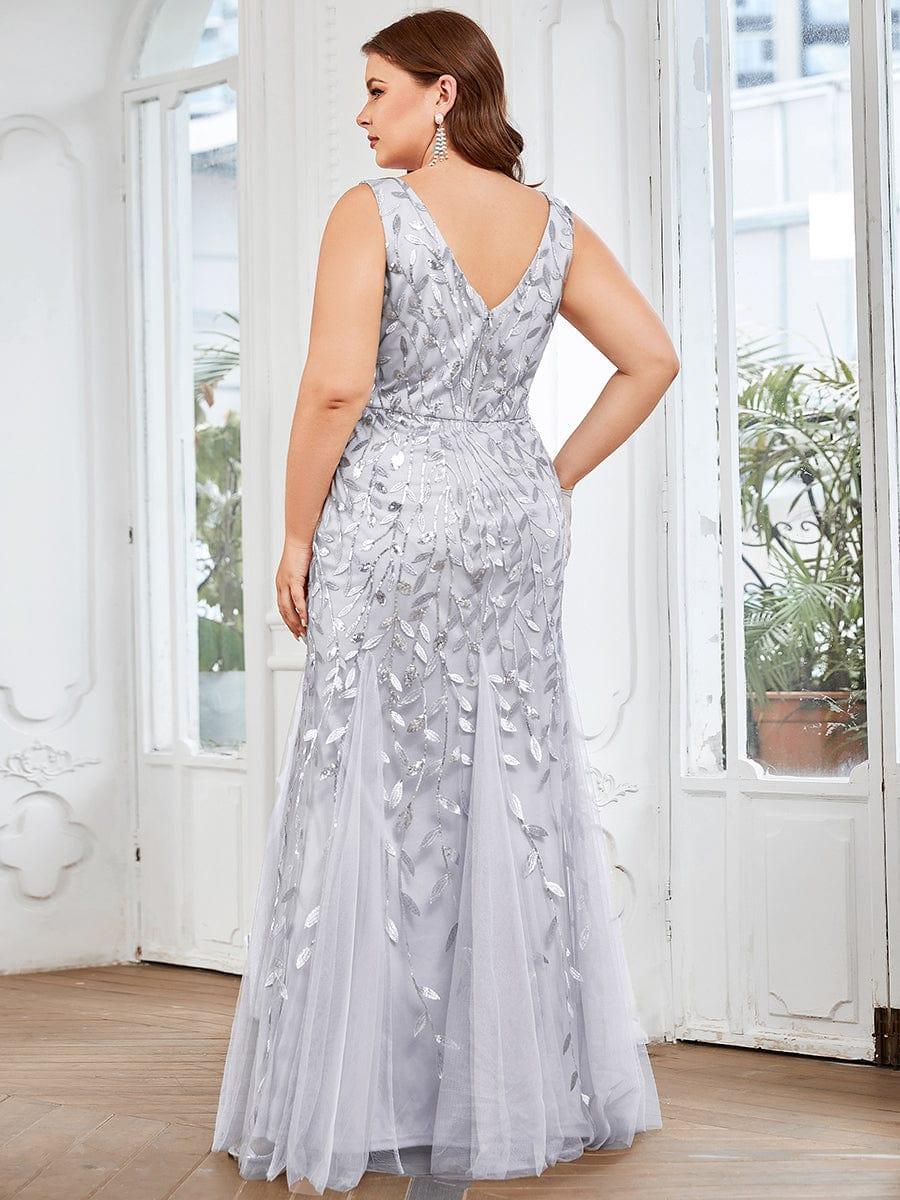 ever ORIEL|Women's Double V-Neck Fishtail Sequin Evening Dress