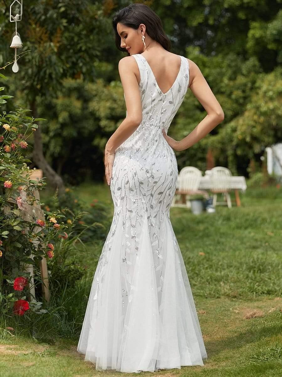 ever ORIEL|Women's Double V-Neck Fishtail Sequin Evening Dress
