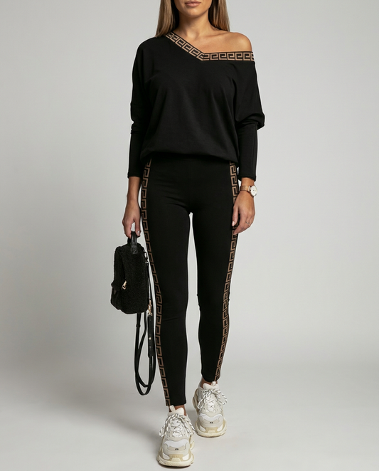 Colette™ Geo Panel Gigot Sleeve Top & Pants Set