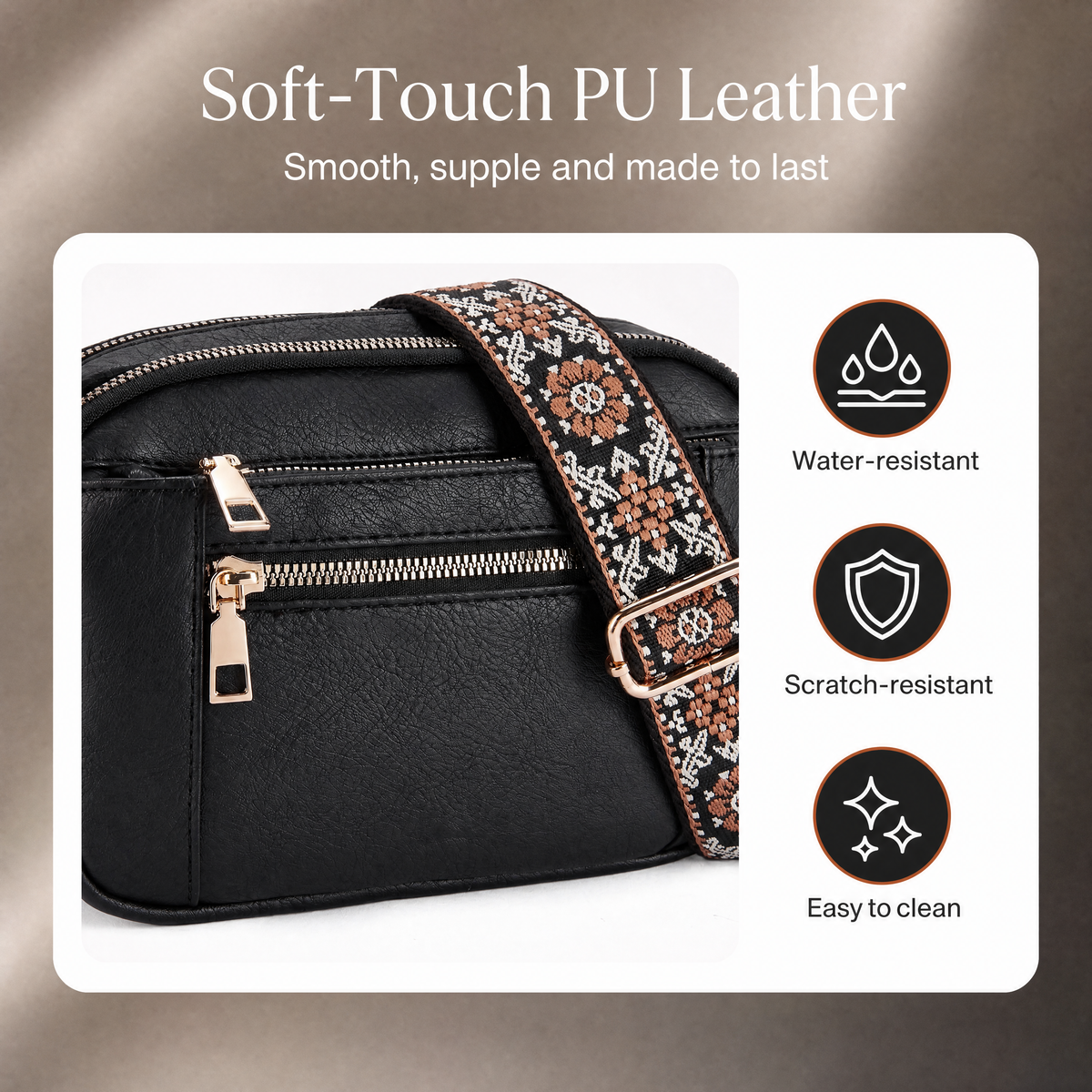 🎁Limited Sale 50% OFF👜Handmade Leather Crossbody with Colorful Straps