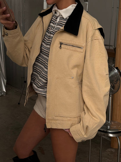 Canvas Workwear Jacket Sand