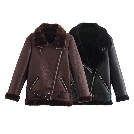 Ivanna | Fur Leather Jacket