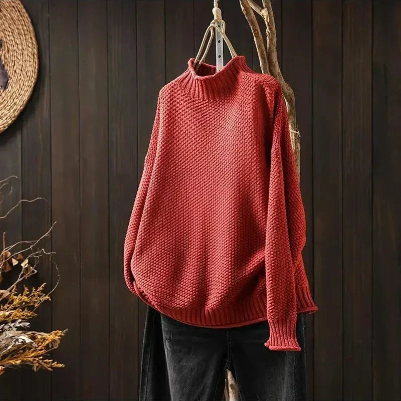 Colette™ Relaxed Mock Neck Knit Sweater