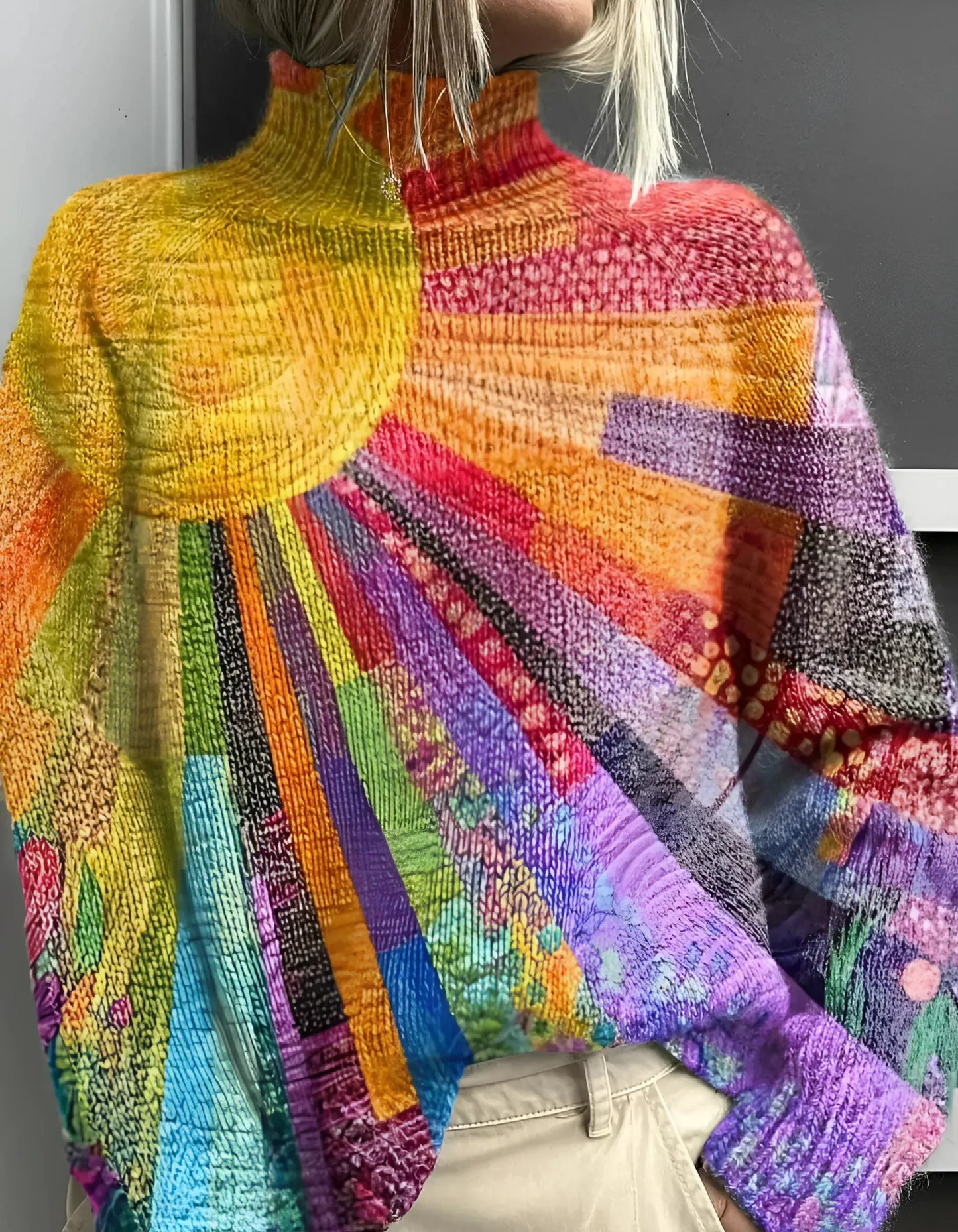 Ada | Colourful and Vibrant Turtleneck Sweater
