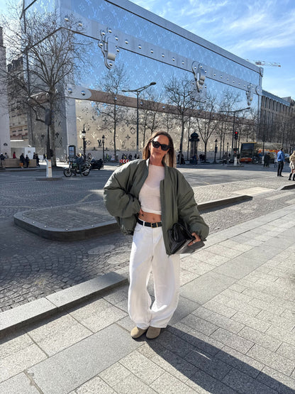 Oversized Bomber Oil Khaki