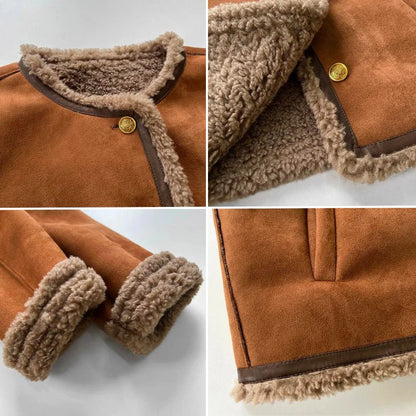 ANNA | Sheepskin Jacket with Button Detail