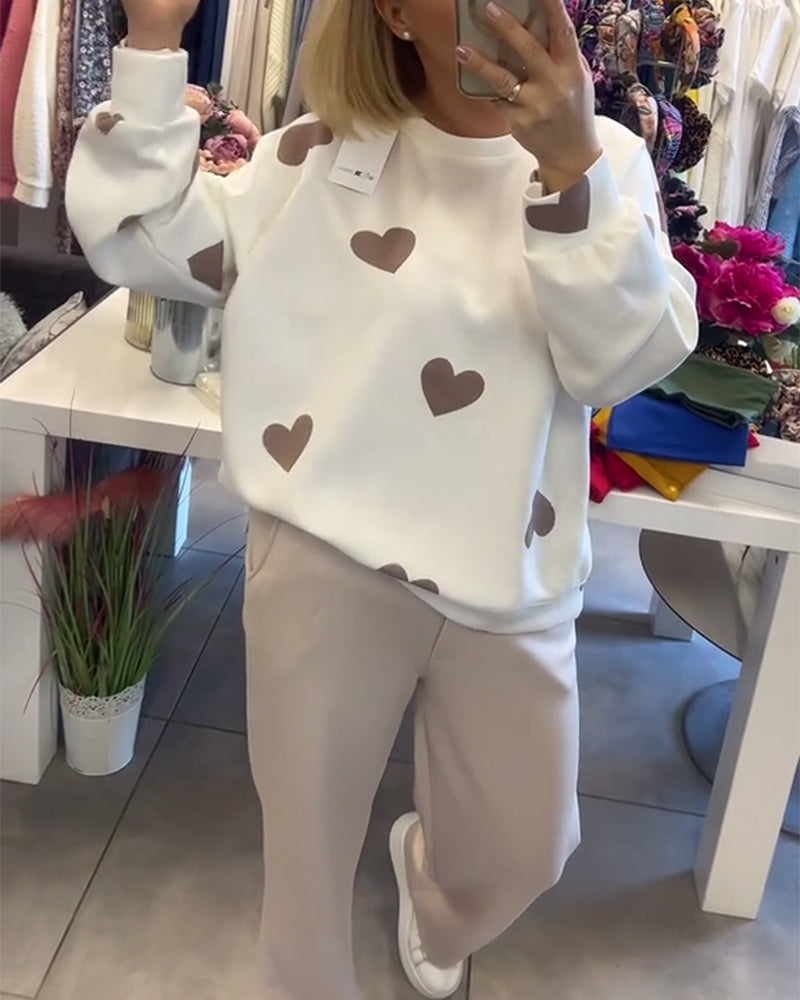 Gina™- Heart Printed Two-Piece Set