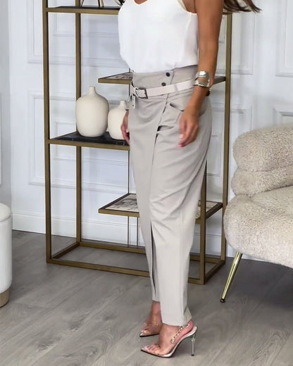Bree - Patchwork Pants with Belt