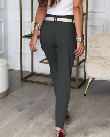 Bree - Patchwork Pants with Belt