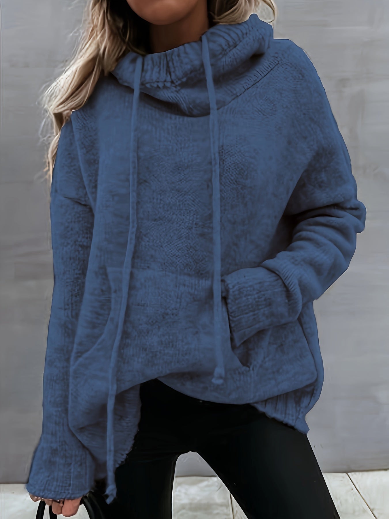 Zelina - Long Sleeve Sweater With Pocket