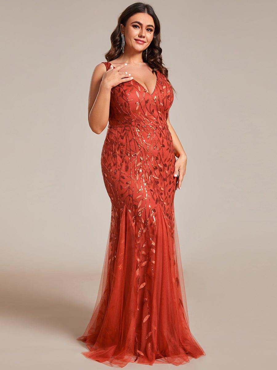 ever ORIEL|Women's Double V-Neck Fishtail Sequin Evening Dress