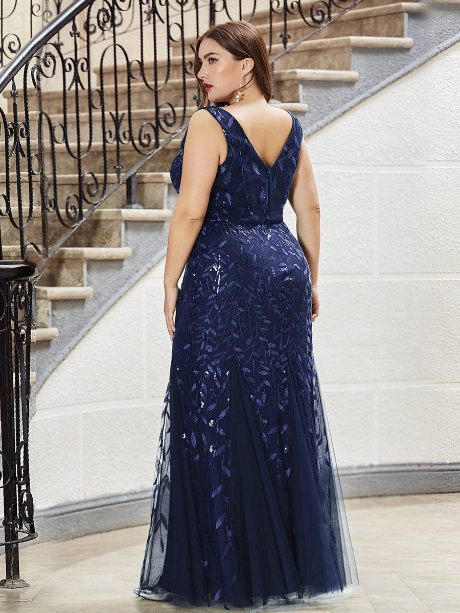 ever ORIEL|Women's Double V-Neck Fishtail Sequin Evening Dress