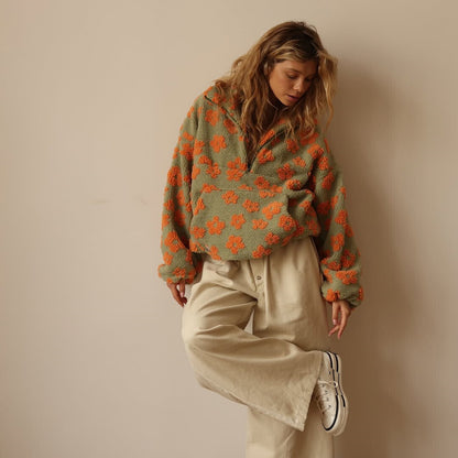 Fleur™ | Floral Fleece Sweater