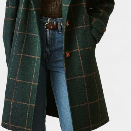 ADRIANA | CHECKERED WINTER TRENCH COAT