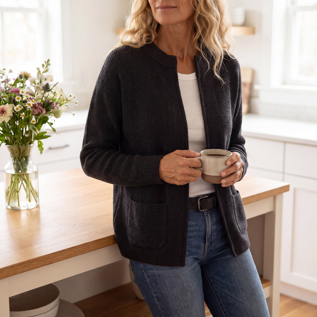 P|H - Soft Zip-Front Knit Cardigan Diane