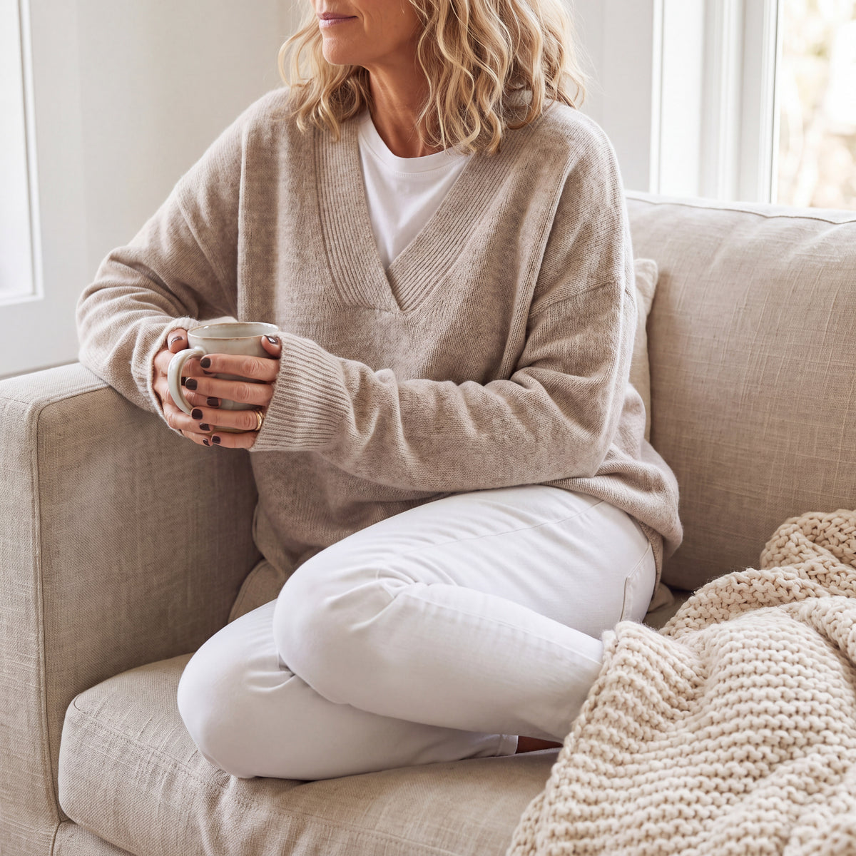 Cashmere V-Neck Women's Jumper - Sofia