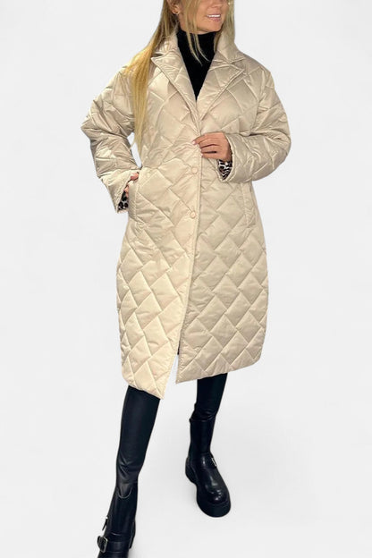 Anaïs – Quilted Coat with Leopard Lining