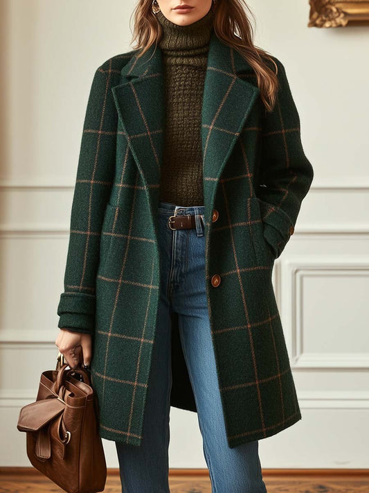 Catherine™ | Classic Plaid Wool Coat