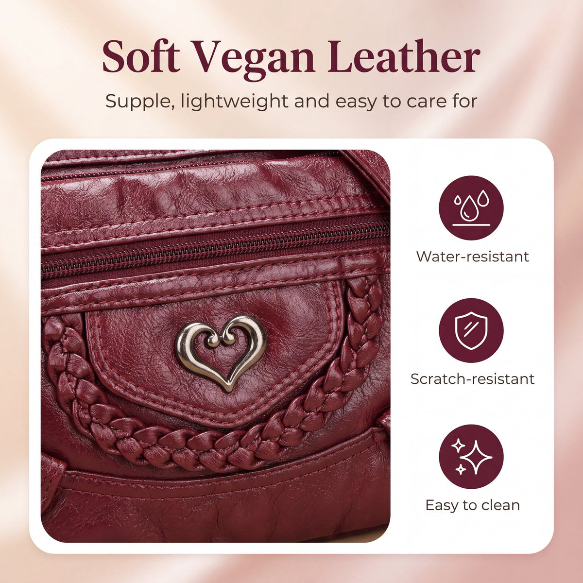 📢📢50% OFF !! ⏰Women's Soft PU Leather Multi-Pocket Crossbody Bag